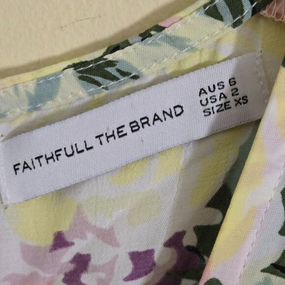 Anthropologie Faithfull Ana Floral Romper Tie Waist 3/4 Puff Sleeves Size 2 - Picture 11 of 12